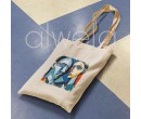 Picasso Tarzı Kadın Erkek Yüzü Tasviri Dijital Baskılı Omuz Askılı Tote Bez Çanta 35x40 CM